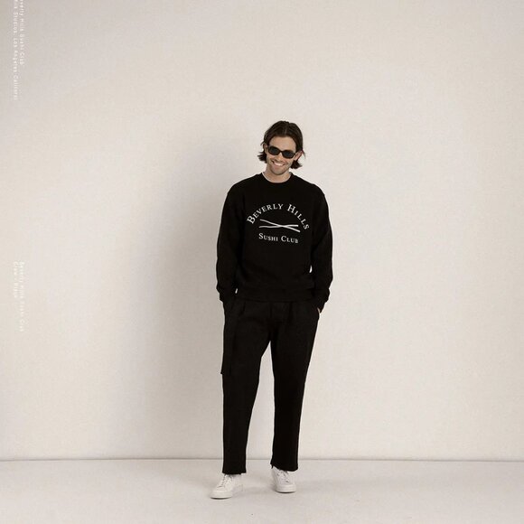 NEW BEVERLY HILLS SUSHI CLUB Stampd x Masuhisa Sweatshirt Crew Black NOBU BHSC L - Picture 10 of 11